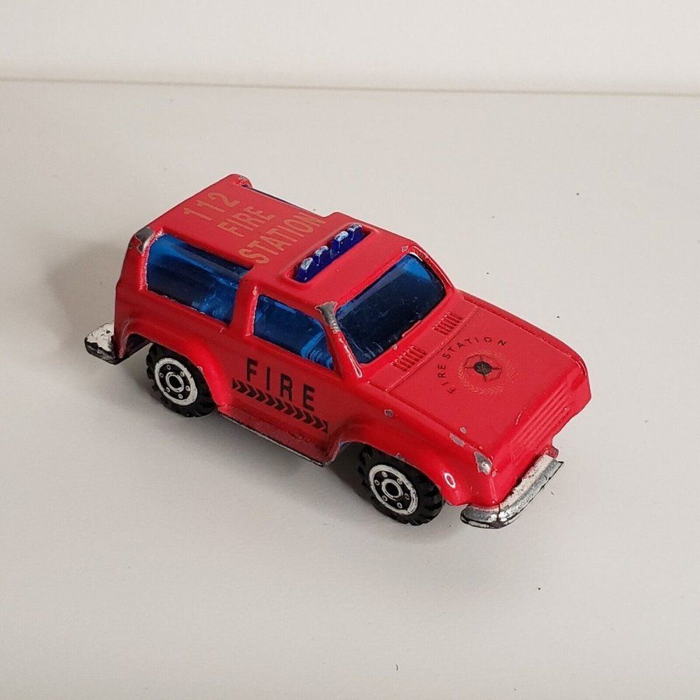 VINTAGE Fire Vehicle Truck 112 Fire Station Toy Car